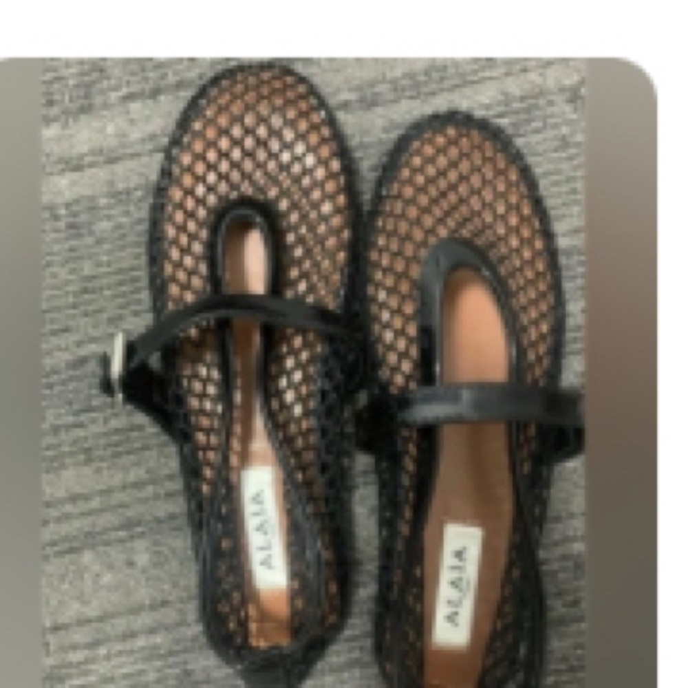 Alaia Black Mesh Flats